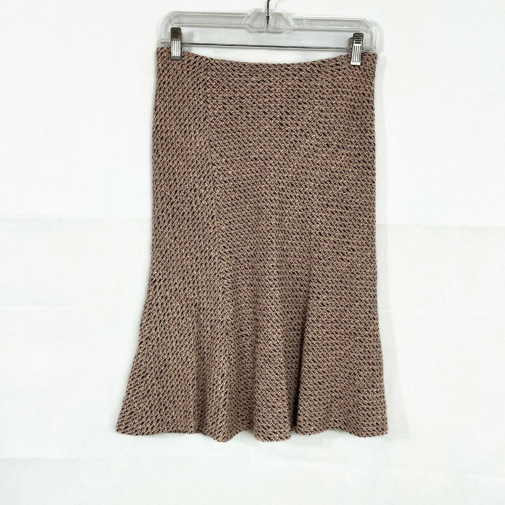 Zara Pink Tweed Early 2000s Y2K Midi Skirt - Size Small